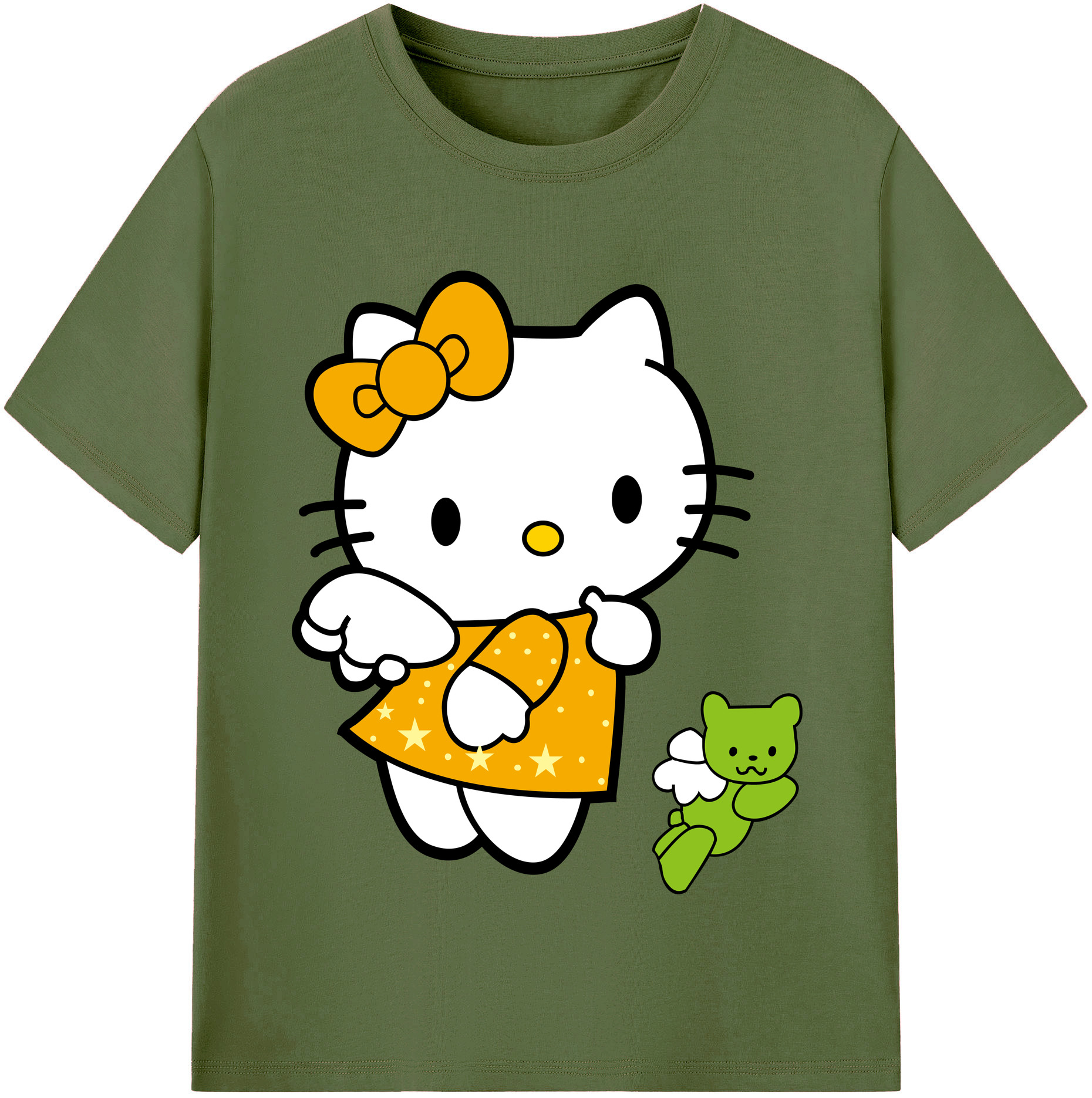 （画像用） Hello Kitty ハローキティ 綿100％半袖Tシャツ（フロントプリント）